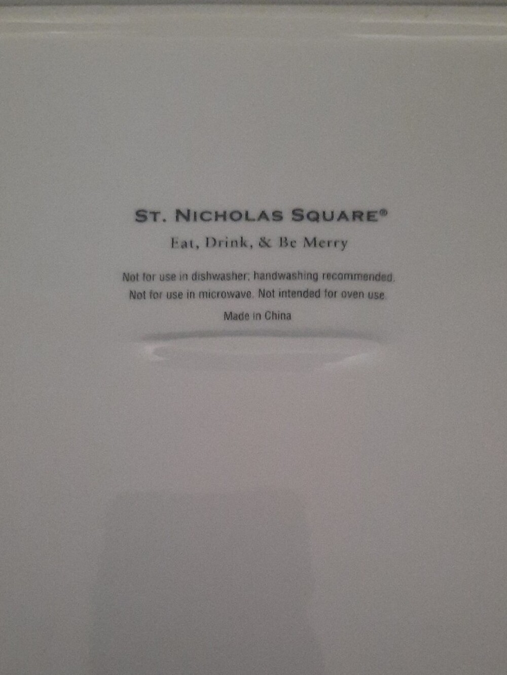 St. Nicholas Square Eat, Drink & Be Merry Christmas Sleigh Square Plate - Picture 6 of 6
